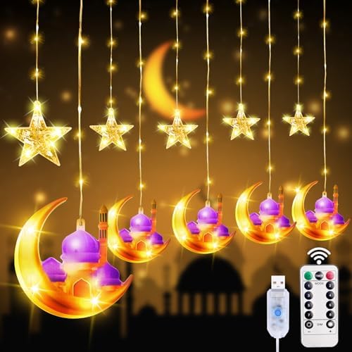 Luci Decorative Herefun Per Ramadan – 10 LED Bianco Caldo, A Batteria, Lunghezza 1,65 M, Per Interni/esterni - 3