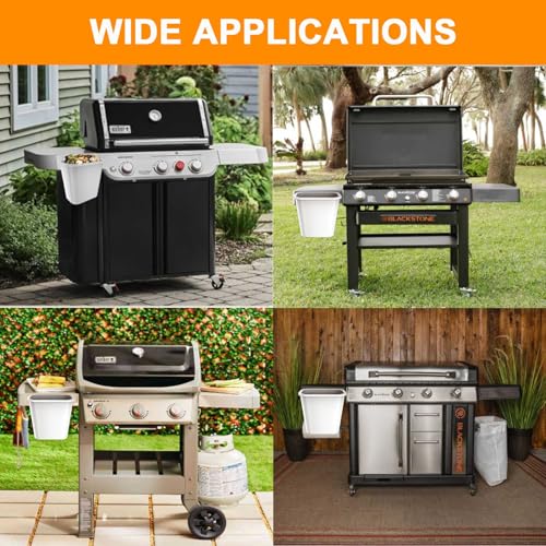 Image of BBQ Future Magnetic Trash Can for Blackstone - 2.1 Gallon Grill Hanging Garbage Can BBQ Parts, No Drill Mount Trash Bin Container for Weber Charbroil Nexgrill Expert Grill and More Griddle