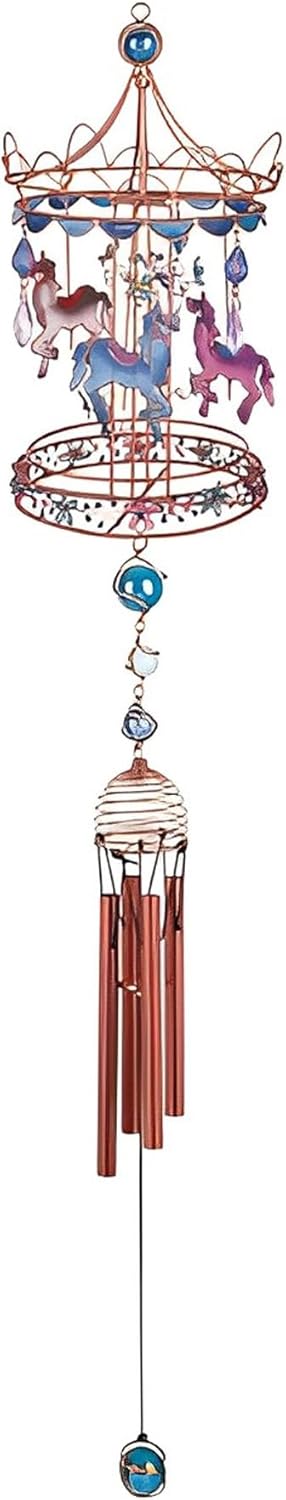 ICE ARMOR 35" Long Carousel Wind Chime with Copper Gem