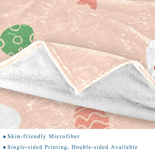 Couverture douce lapin et œufs de Pâques jeté de lit cocooning enfant