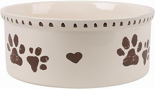 Cuenco de cerámica para perros de 55 onzas resistente para alimentos y agua para mascotas para perros medianos y grandes, plato antideslizante con