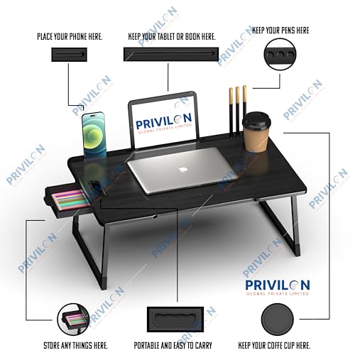 Image of Primo Store Office Table for Home /Writing Desk for Office /Folding Table for School /Folding Study Table /Work from Home Multipurpose Table (Black COTTED)