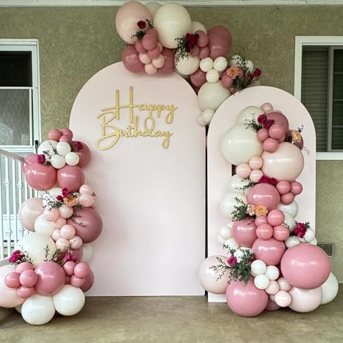 Retro Pink Balloons, 100 Packs 5 Inch Dusty Pink Latex Balloons, Small Blush Pink Party Balloon, Boho Pink Helium Balloons for Boho Girls Women Birthday Baby Shower Wedding Bridal Party Decoration - Thumbnail 3