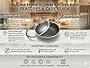 MUGAA Stainless Steel Frying Pan Set, Sartenes de Acero Inoxidable 3-Piece Honeycomb Nonstick Skillets 8", 10", 12" With Lids, Spatula, Oven & Induction Compatible, Dishwasher Safe Pan Set #4