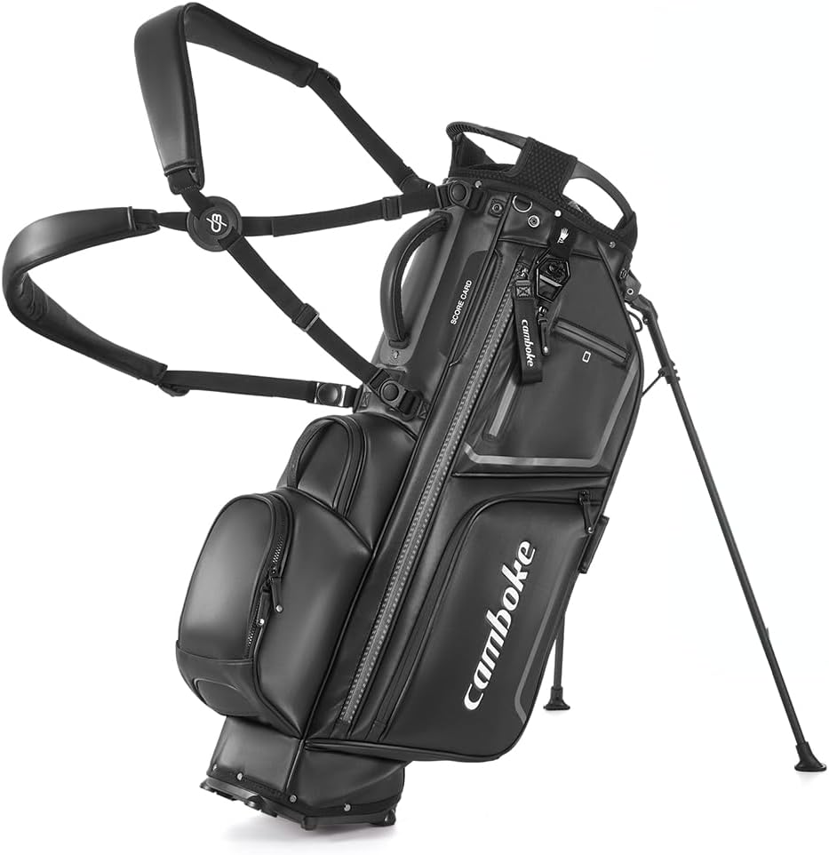 14-Way Full-Length Divider Golf Stand Bag, Carbon Core Stability, Foam-Padded Protection, 8lbs Balanced Hybrid Bag, Easy-Pull Zipper Loops, Glove Attachment & Snap-On Rain Hood