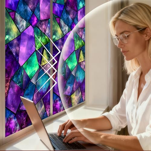 Image of Nuxovilar Abstract Irregular Glass Pattern Window Film 17.7x39.4 in PVC