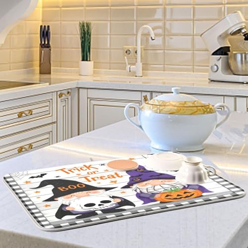 Tapis de séchage pour machine à café et décoration de cuisine d'Halloween