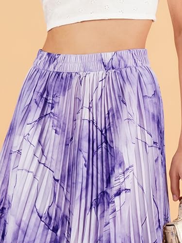 Image of OTABU | Exquisite Marble Elegance A-Line Printed Midi Skirt for Women