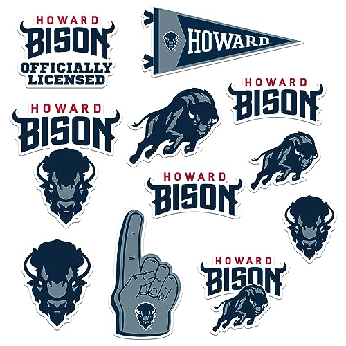 Image of Howard University 10ct Vinyl Large Deluxe Stickers Variety Pack - Laptop, Water Bottle, Scrapbooking, Tablet, Skateboard, Indoor /Outdoor - Set of 10