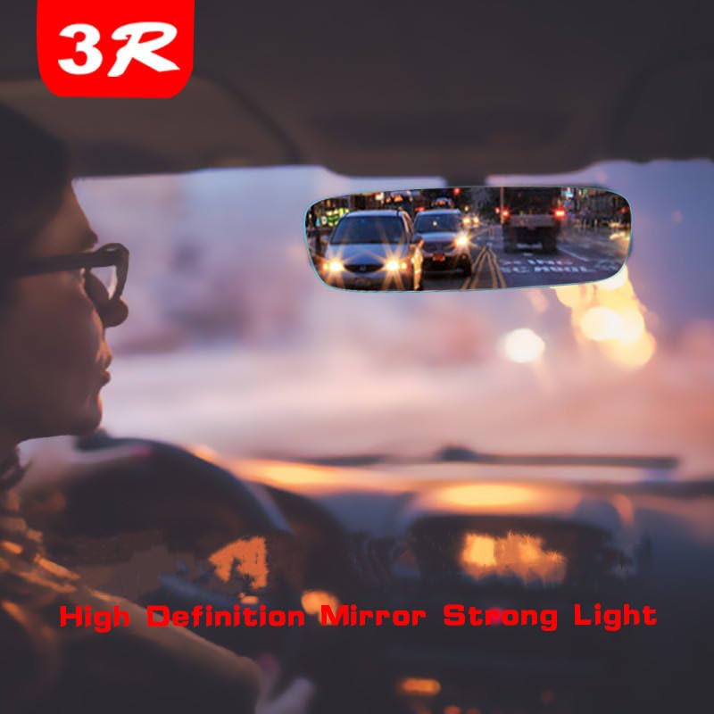 Image of CarFrill 11.8 inch Universal Interior Rear View Mirror for Driving Test, Learner Instructor | Anti-Glare Rear View Mirror for Car SUV CRV Trucks | Clip-On Wide Angle Convex Mirror.