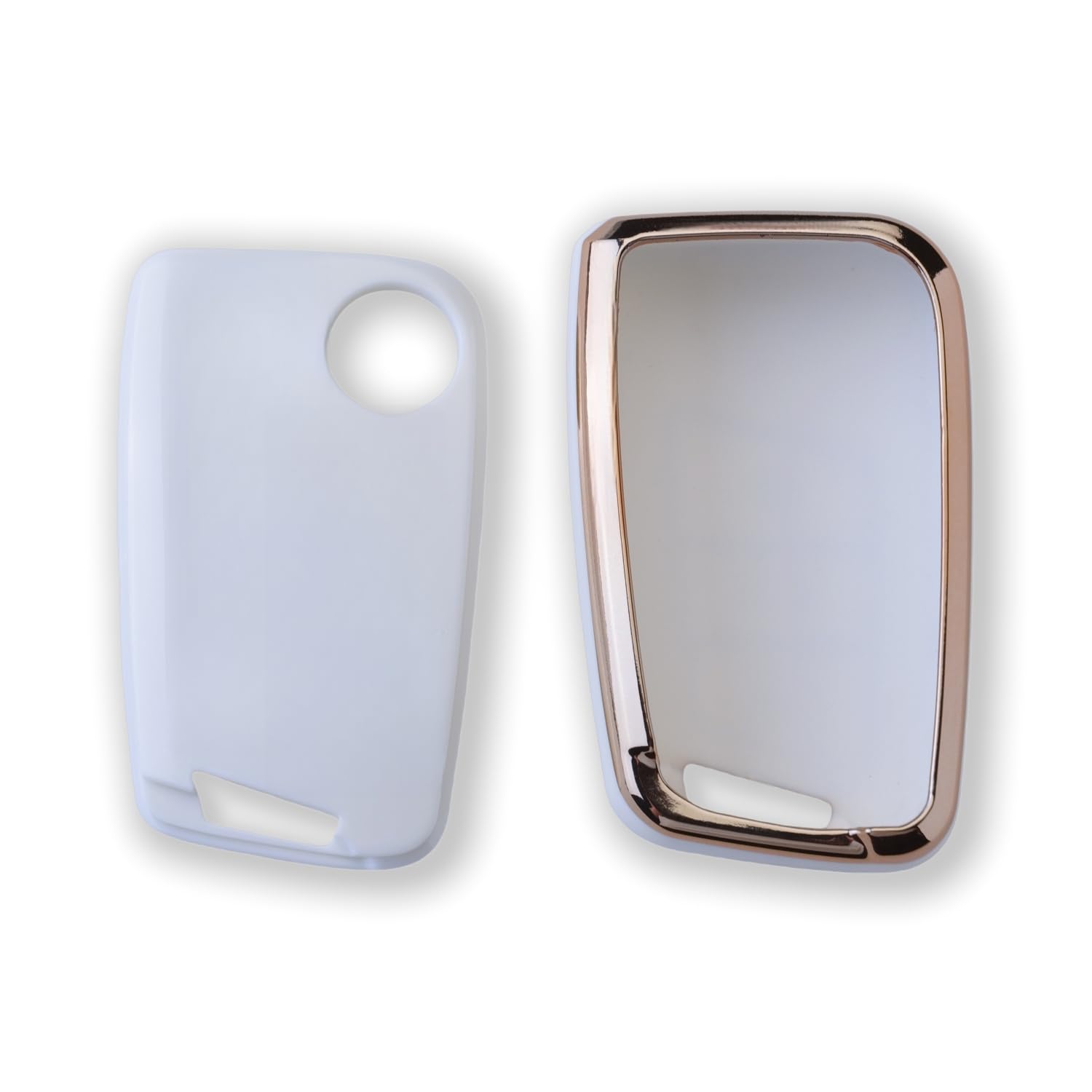 RUXYAXFOL TPU copertura chiave auto per VW Golf 7 Passat B8 Seat Leon Ibiza Toucan T-Cross Polo CC Skoda Superb Kodiaq Custodia chiave auto, 2 pezzi, platino