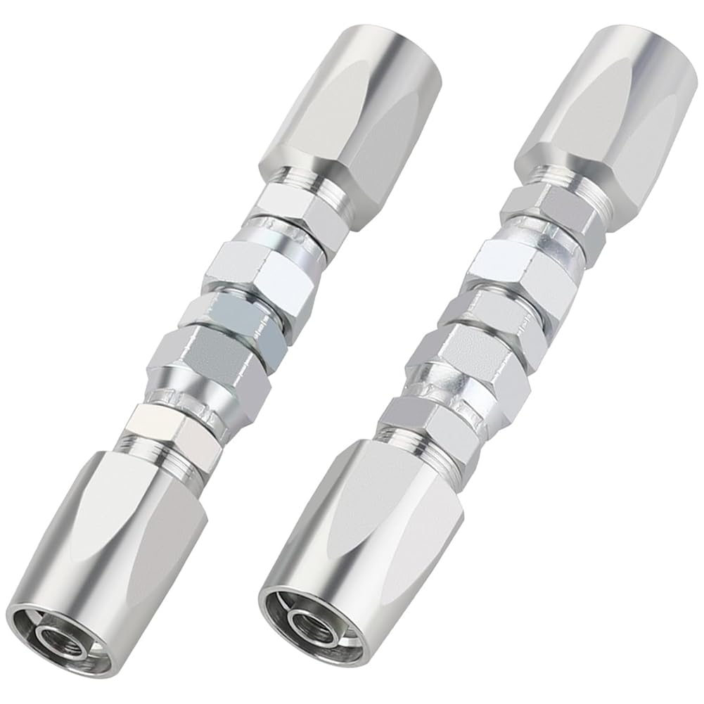 Comphic 2pcs Hydraulic Hose Repair Kit, Reusable, 2-Wire Reusable Hydraulic Repair Fitting 1/2Inch