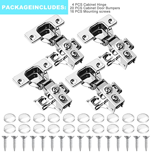 1/2 Inch Overlay Soft Slow Close Cabinet Hinges, 4Pcs Hidden Kitchen Cabinet Hinges, Stainless Concealed Slow Close Hinges For Cupboard Cabinets Doors Face Frame With Manual And Mounting Screws Aisuly #TOP5