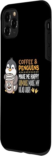 Miniatura 2 de Funda divertida para iPhone 11 Pro Max Coffee And Penguins Make Me Happy