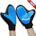 Bonve Pet Dog Grooming Glove – Efficient Pet Deshedding Brush Glove Best Hair Remover for Long Short Hair Dogs Cats blue …