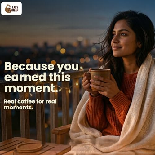 Image of Lazy Bean Intense Chocolate Flavoured - Premium Instant Coffee Powder 50 g | Strong Black Coffee, Rich Aroma, Quick-Dissolving Granules | Ready in Seconds for Hot or Iced Brews at Home, Office, Travel