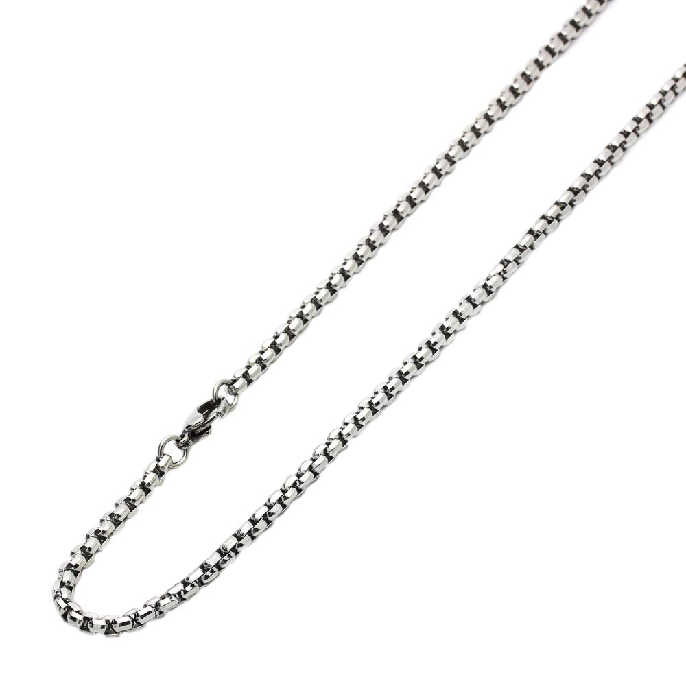 DoubleAccent 3.6mm Stainless Steel Chain Round Box Chain Necklace (Available Length 18", 20", 22", 24")