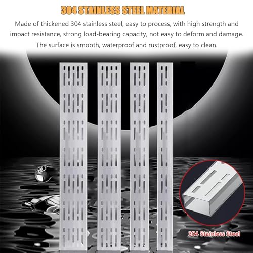 Canal en forme de U en acier inoxydable pour douche