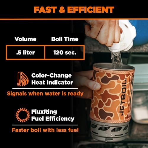 Image of Jetboil Flash Portable Fast Boil Stove for Camping and Backpacking with 1-Step Auto Ignition, Propane /Isobutane Burner with Cooking Cup