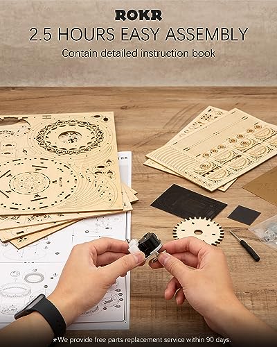 image for ROKR 3D Puzzles for Adults-Starry Night Music Box Kit-Wooden Puzzles S