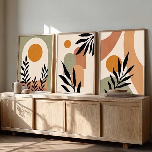 Image of Kalit Kala Decor Boho Art Home Decoration Paintings With Frame For Living Room Bed Room Hotel Wall Decor Digital Reprint Set of 3 (19X25 inch)