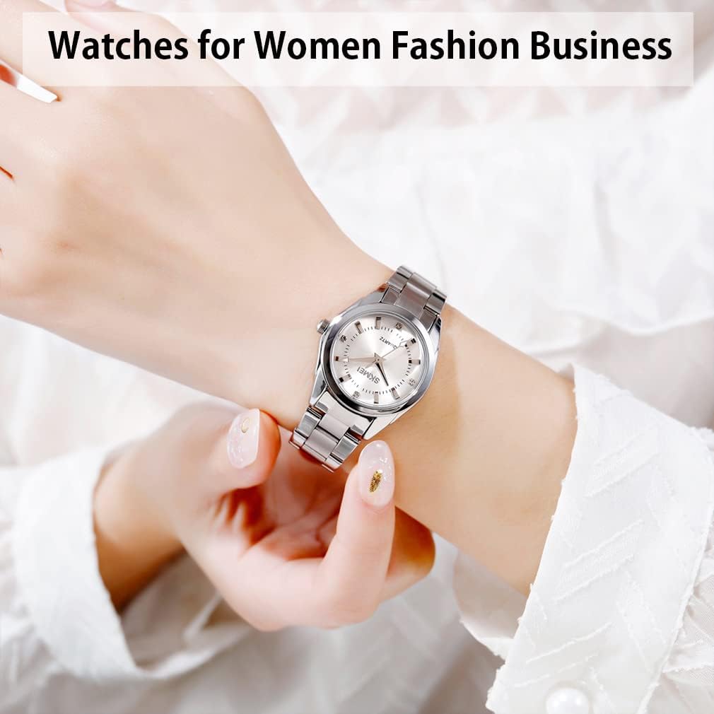 SKMEI Watches for Women Ladies Female Fashion Waterproof Dress Business Stainless Luxury Classic Analog Quartz Simple Wife Girls Gifts Gold Wrist Watch - Image 2