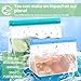 Reusable Storage Bags, Snack Bags Ziplock Sandwich Bag, TYRY.HU Airtight Leakproof PEVA Freezer Bags Containers For Food, Lunch, Fruit, Cereal, Vegetable, Liquid, Meat (6 pack Blue,Green)