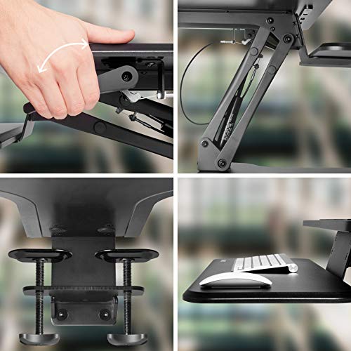 Poste de travail assis debout ergonomique avec plateau clavier - 6