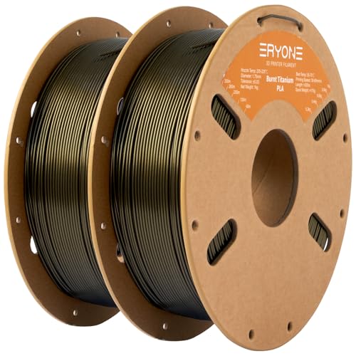 Image of ERYONE Burnt Titanium PLA Filament 3D Printer PLA Filament 1.75mm + /- 0.03mm, Glitter PLA Filament 2KG Cardboard Spool, Dark Gold