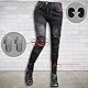 HOMDECR Damen Slim Fit Motorrad Jeans Mit Protektoren Knie Und Hüftprotektoren Stretch Slim Fit Denim Motorradhose Cargo Motorradjeans Schutzhose Biker Pants (Schwarz,S)