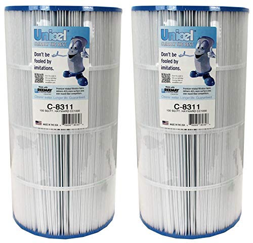 Unicel C-8311 100 Square Foot Media Replacement Pool Filter Cartridge with 194 Pleats, Compatible with Hayward Pool Products (2 Pack)