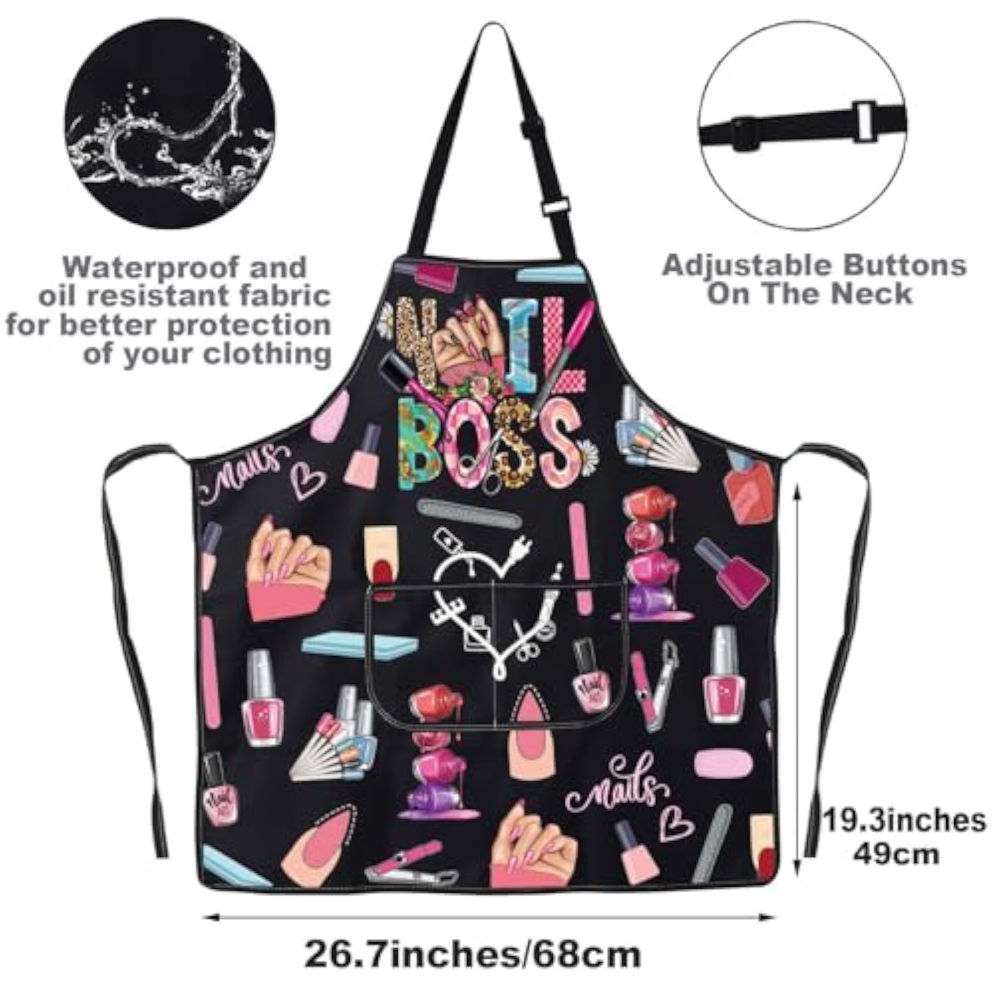 Nail Tech Apron with Pockets, Stylish and Functional