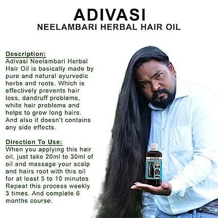 Aceite de hierbas para el cabello, hecho por Pure Adivasi Ayurvedic Herbs