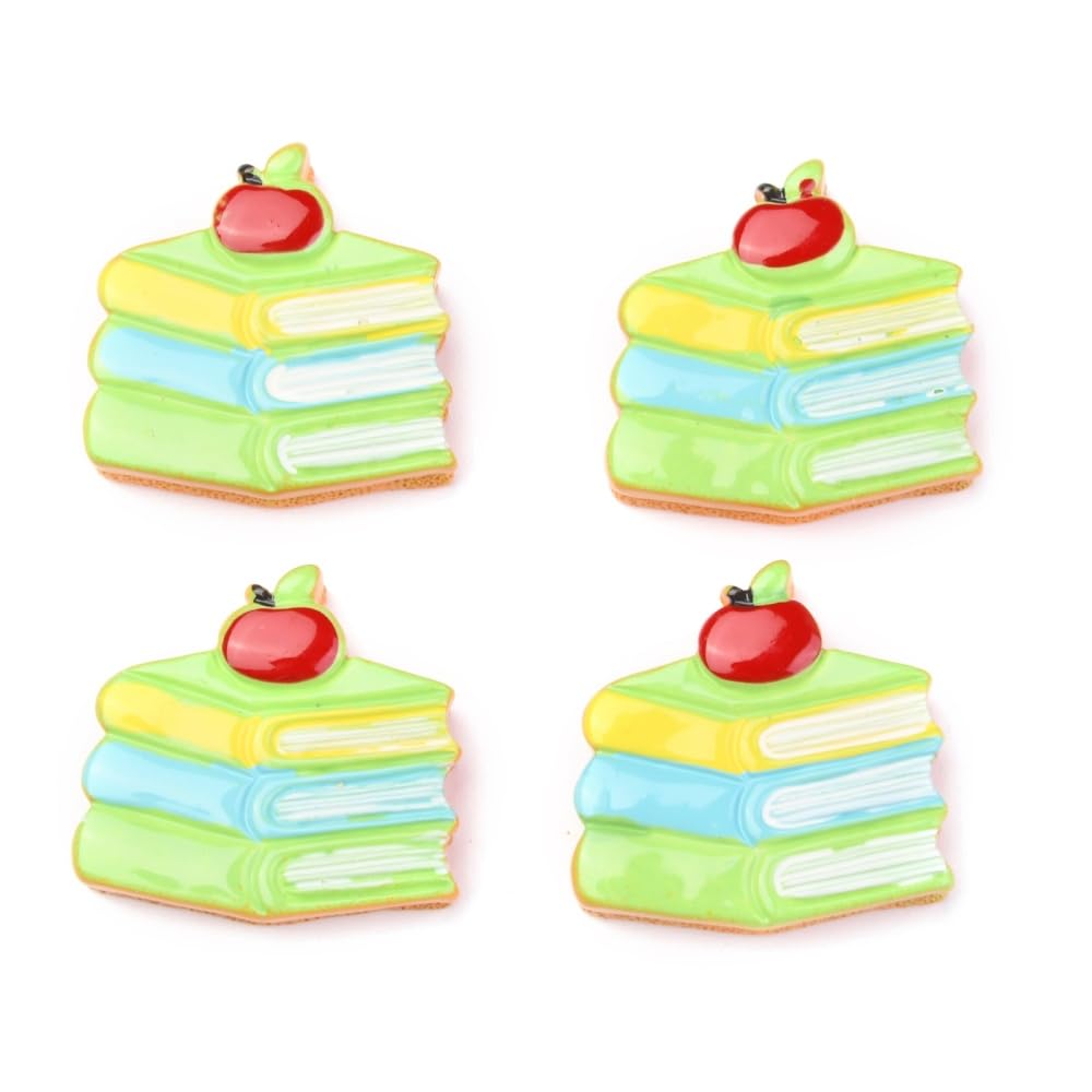 Cabujones de resina temáticos de libros coloridos Ornazy para decoración