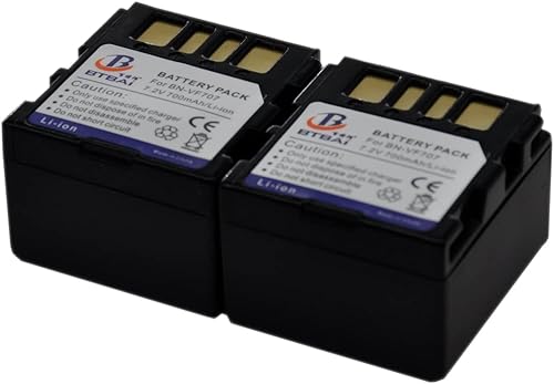 BTBAI 2X BN-VF707U Batería+Cargador USB Dual para VF714U VF714 VF733U VF733 VF707 GR D275U D270U D370U D290U D250U D250 D350U GZ MG20U MG35U MG35U U