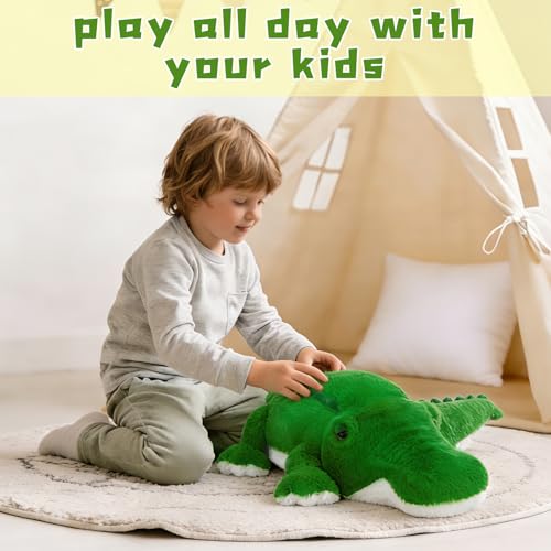 Image of MorisMos 34inch Giant Alligator Stuffed Animal, Soft Fluffy Alligator Plush Toy, Big Stuffed Huge Crocodile Plush Gifts for Kids Boys Girls Brithday