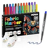 Moizkna 24 Textilstifte Waschmaschinenfest, Textilfarbe waschmaschinenfest, Waschfeste Stoff Marker...