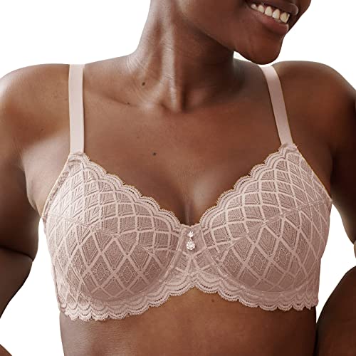 Hsia Full Coverage Bra, Minimizer Unlined Underwire Bras For Women, Unpadded Plus Size Minimizer Bra Light Beige #TOP5