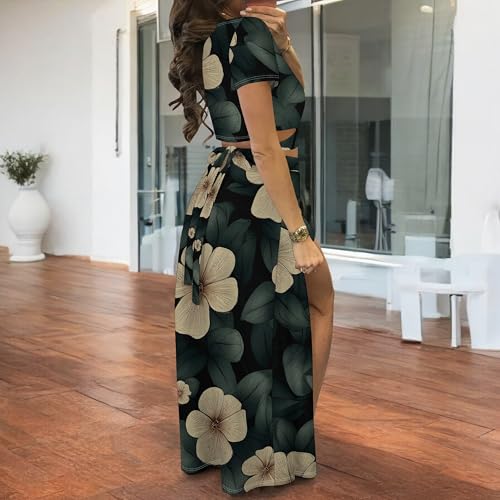 Image of MESLIMA Two Piece Dresses Sets for Women Summer Boho Maxi Dresses