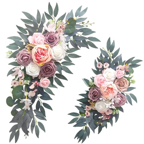 Wedding Arch Flowers (2-Pack), Artificial Dusty...