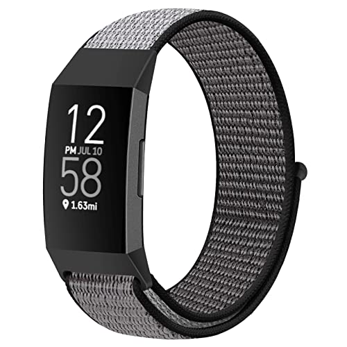 Runostrich Nylon Watch Bands Compatible with Fitbit Charge 4/Charge 3/SE, Soft Replacement Wristband Breathable Sport Strap with Band for Women Men