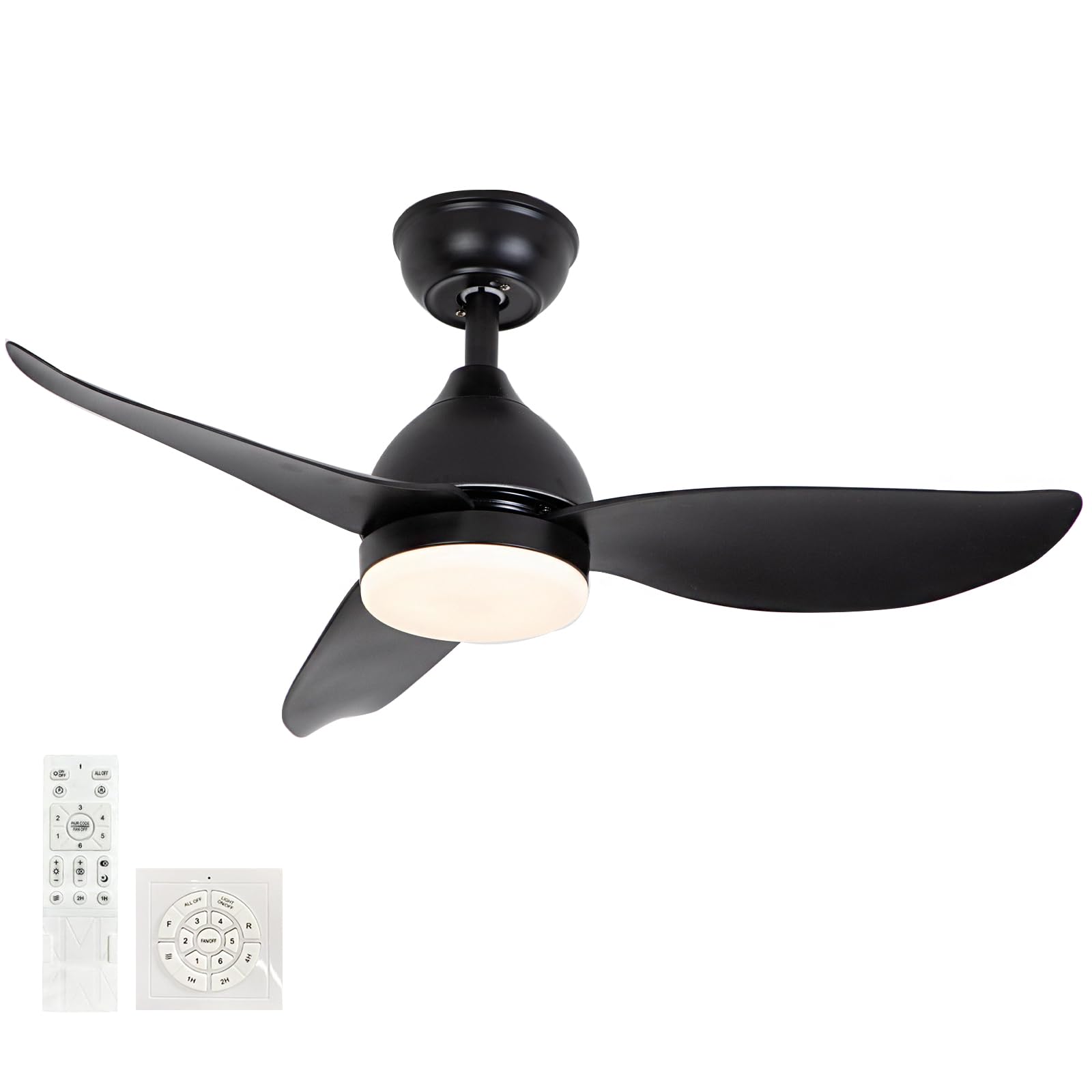SXDMOUBK Ceiling Fan with Light and Remote Control Silent Dimmable Ceiling Fans with LED Lamps DC Reversible 6 Speed Timer Ceiling Fan with Lighting for Bedroom Living Room