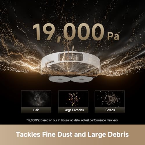 Image of DREAME L40s Ultra Robot Vacuum and Mop, 19,000Pa Suction, Auto-Empty, Mop Self-Cleaning, 100% Detangling DuoBrush, Extending Mops and Side Brush, 1.57in Obstacle Clearing, App & Voice Control (White)