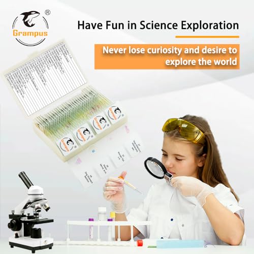 Image of 30 Prepared Microscope Slides with Specimens for Kids Students - Animal Microscope Slide Sets for Biological Lab, Children's Science Education, Homeschooling