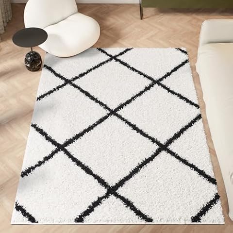 HomeArt Fluffy Shaggy Area Rug for Living Room Cover
