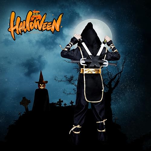 Disfraz Ninja para Niños Halloween con Accesorios miniatura 6