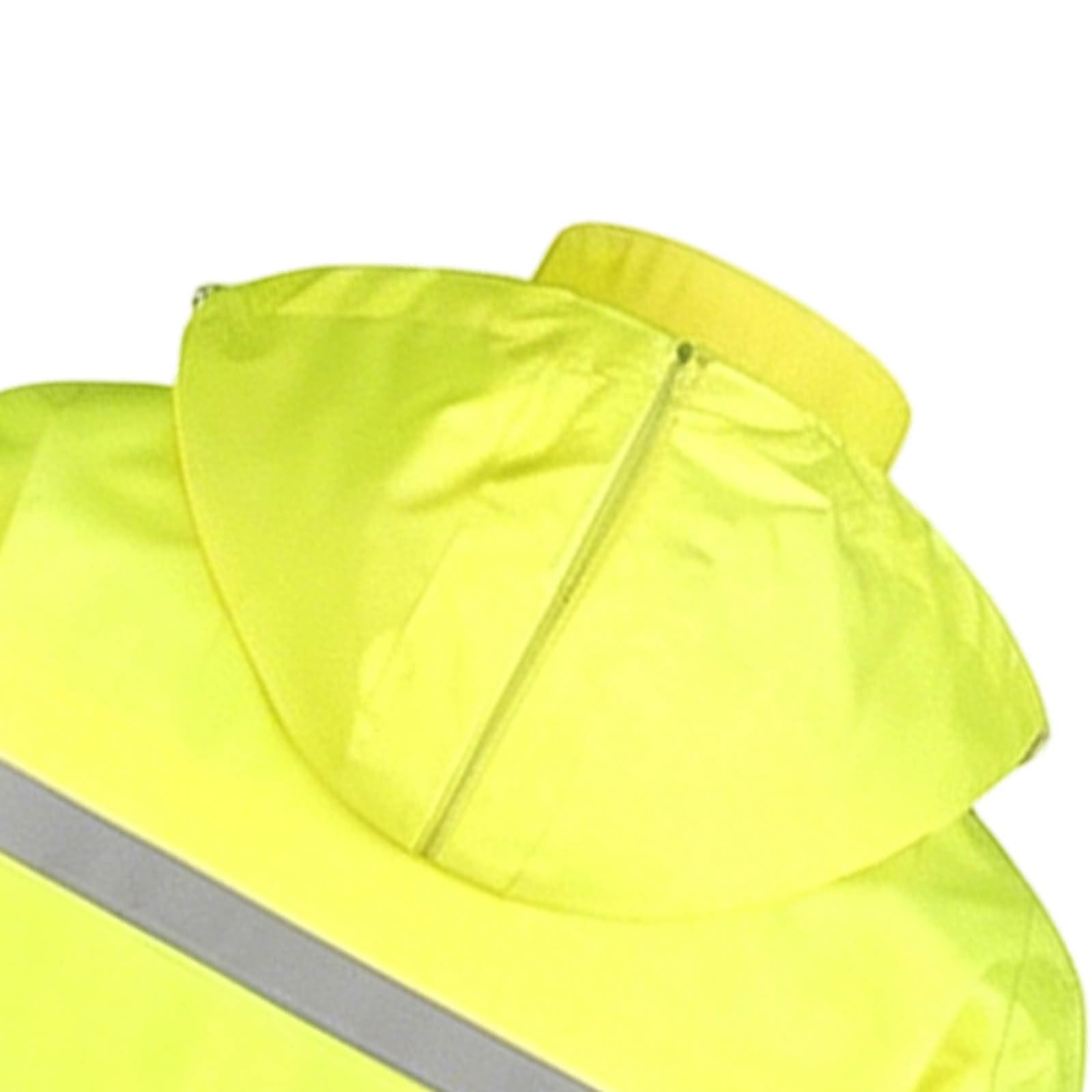 Giacca impermeabile da uomo e donna, leggera, riflettente, con cappuccio riutilizzabile, strisce riflettenti, antivento e impermeabile