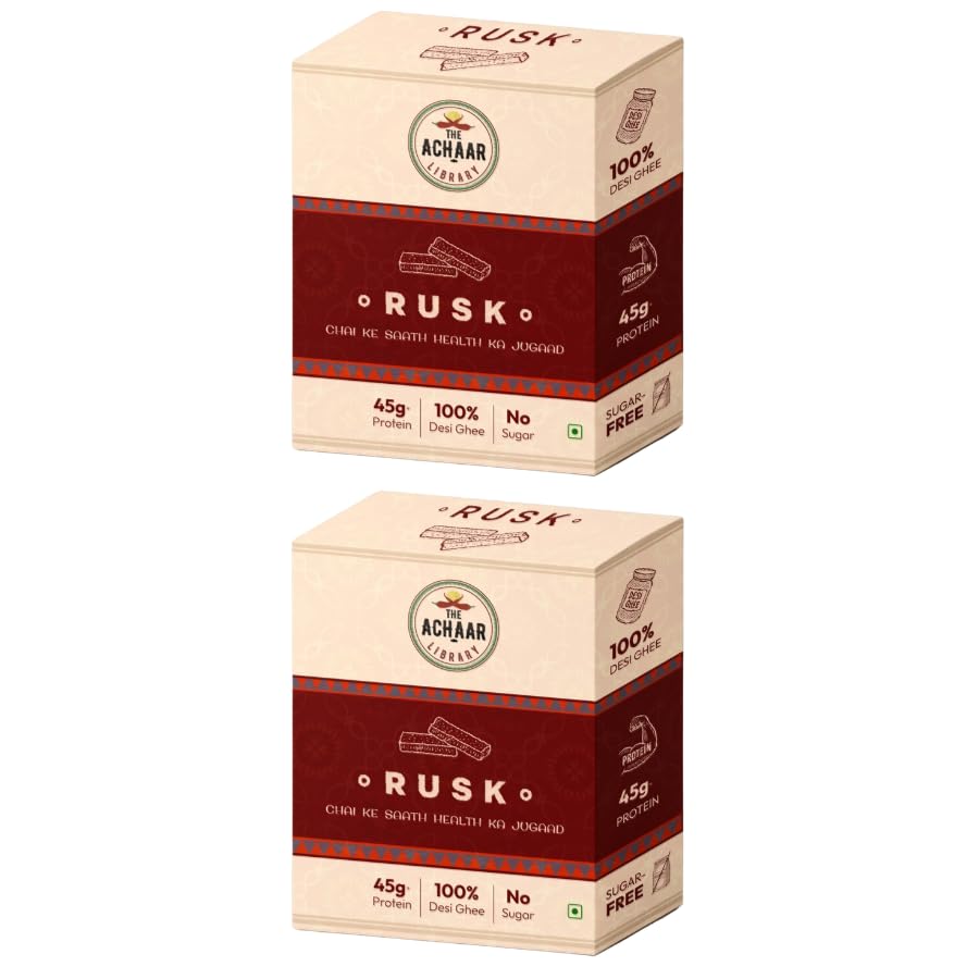 The Achaar Library High Protein Sugar-Free Rusk | No Maida | Made with Desi Ghee | 45g Protein per Pack | Crunchy Tea-Time Snack (Pack of 2)-image-49
