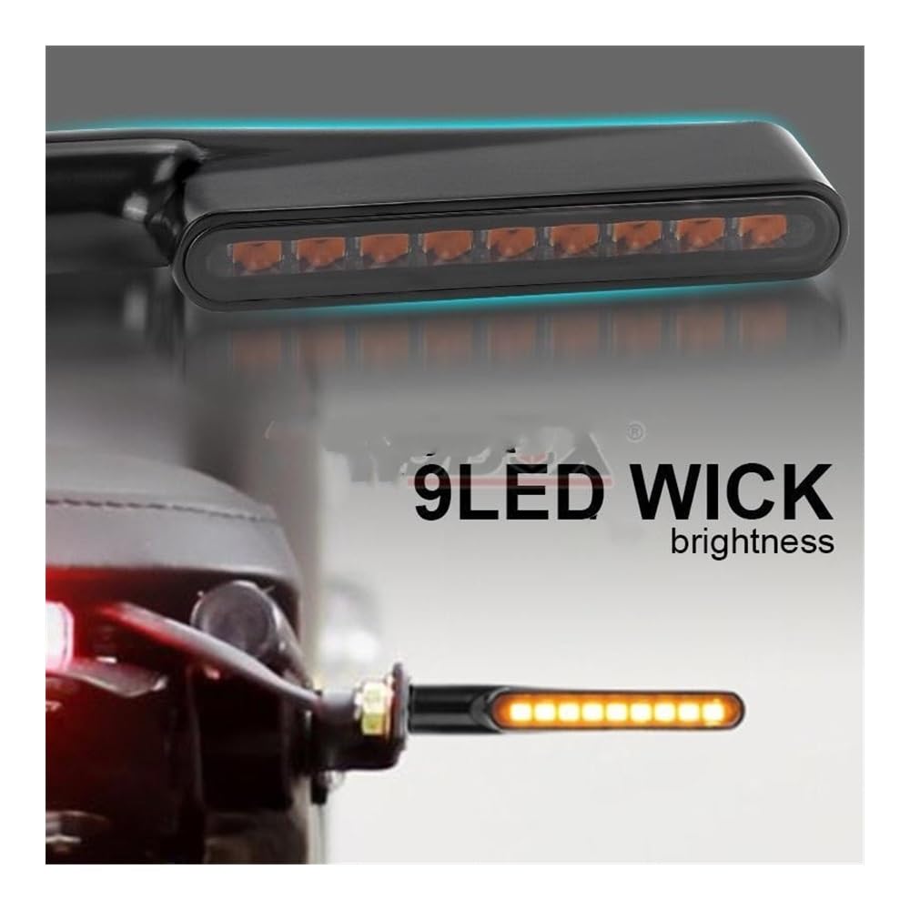 Indicateurs de Moto Clignotants De Moto À 9 LED, Lampes Indicateurs En Métal Ambre, Lampe De Signalisation Pour Moto Tout-terrain, Double Sport, Accessoires 12V