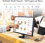 Touchscreen Monitor 19 Inch, 10-Point Multi Touch Screen Monitor 1440×900 HD Display with HDMI VGA AV BNC USB Ports, VESA, Build-in Speakers for POS, Office, and Industrial Use